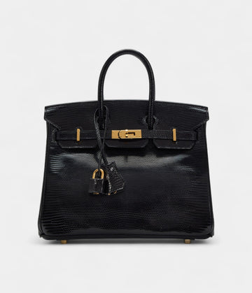 Hermès Black Niloticus Lizard Birkin 25 Gold Hardware