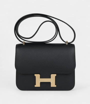 Hermès Constance 18 Black Epsom Brushed Gold Hardware