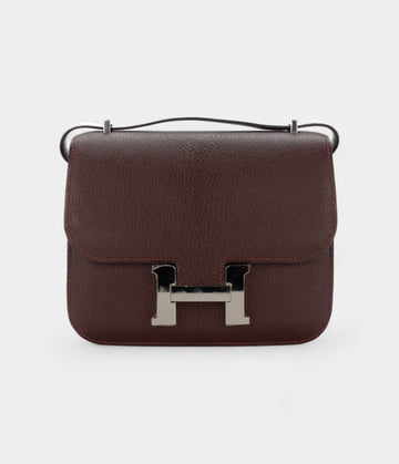 Hermès Constance 18 Havane / Gold Verso Chevre Palladium Hardware
