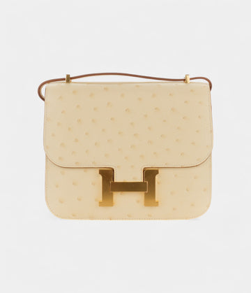 Hermès Constance 18 Vanille Ostrich Gold Hardware