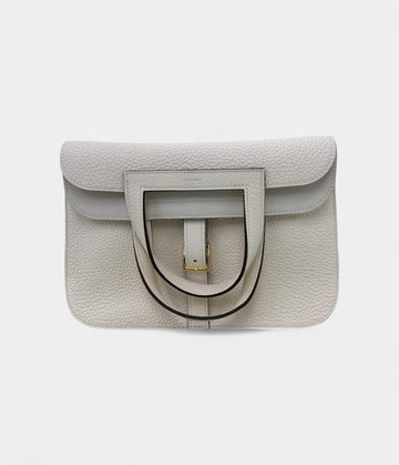 Hermès Halzan Leather White Handbag