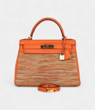 Hermes Kelly 28 Vibrato Orange Evercalf Gold Hardware
