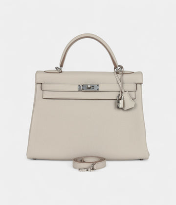 Hermes Kelly 32 Beton Togo Palladium Hardware