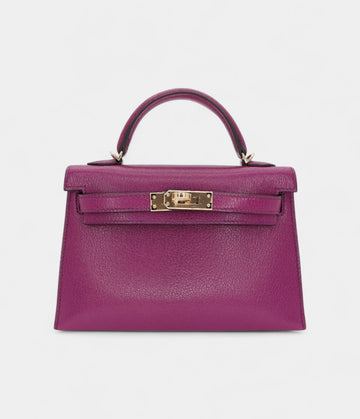 Hermès Kelly II Sellier Mini Anemone Chèvre Leather Gold Hardware
