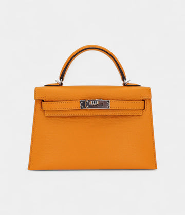 Hermès Mini Kelly II Sellier Moutarde Chèvre Palladium Hardware