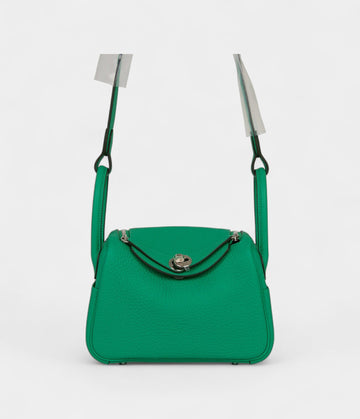 Hermès Mini Lindy Menthe Clemence Palladium Hardware