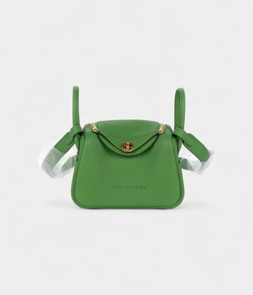 Hermès Mini Lindy Yucca Green Clemence Gold Hardware