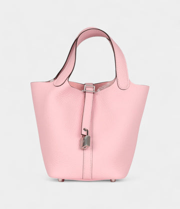 Hermès Picotin Lock 18 Rose Sakura Clemence Palladium Hardware