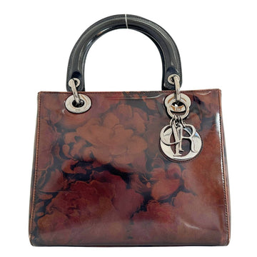 Christian Dior Handbag MA-0958 Patent leather Brown Lady Dior Women Used