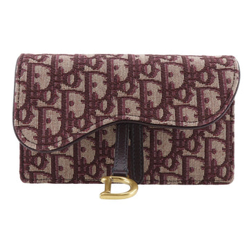 Christian Dior Waist bag canvas Bordeaux 2-way clutch Trotter saddle Women Used