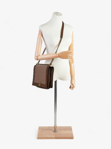 Chanel Boy  Brown  Suede Large
