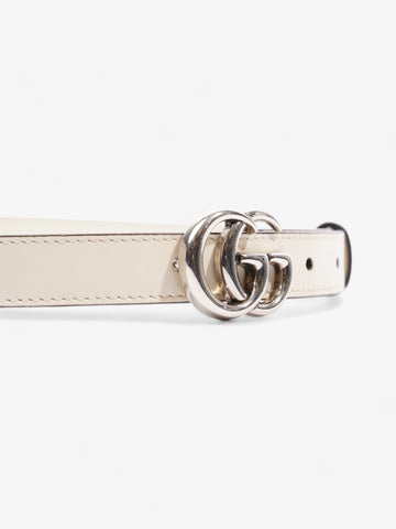 Gucci CS Marmont Thin Belt White Leather 80cm / 32"