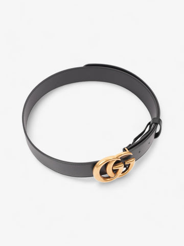 Gucci CS Marmont 2015 Re-Edition Wide Belt Black / Gold Leather 90cm / 36"