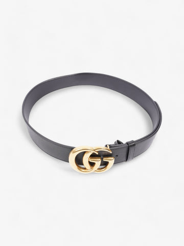 Gucci CS Marmont 2015 Re-Edition Wide Belt Black / Gold Leather 75cm / 30"