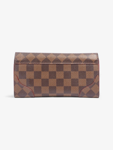 Louis Vuitton Kaisa Long Wallet Damier Ebene / Red / Gold Coated Canvas
