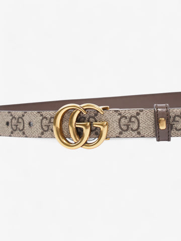 Gucci CS Marmont Reversible Thin Belt CS Supreme / Gold / Brown Canvas 70cm / 28"
