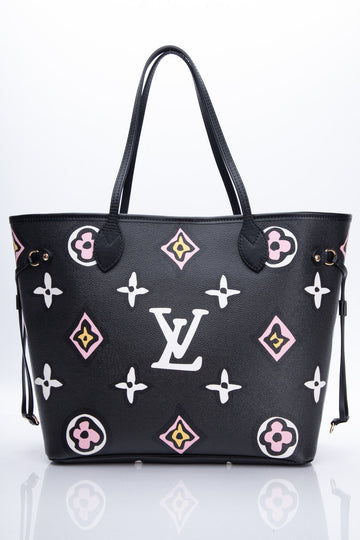 LOUIS VUITTON Monogram Giant Wild at Heart Neverfull MM Black