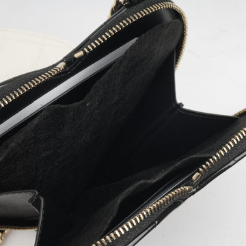 Chanel Double Heart Crossbody - Black/White