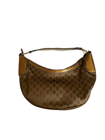 Gucci VS Dark Brown Jacquard & Patent Leather Handbag