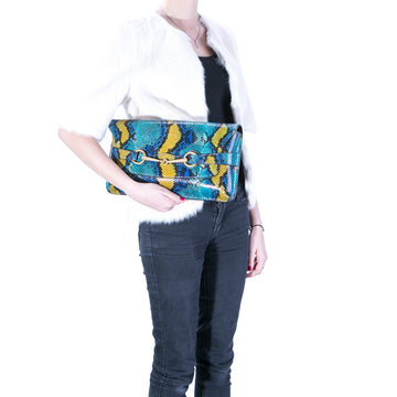 Gucci Bright Bit Python Clutch
