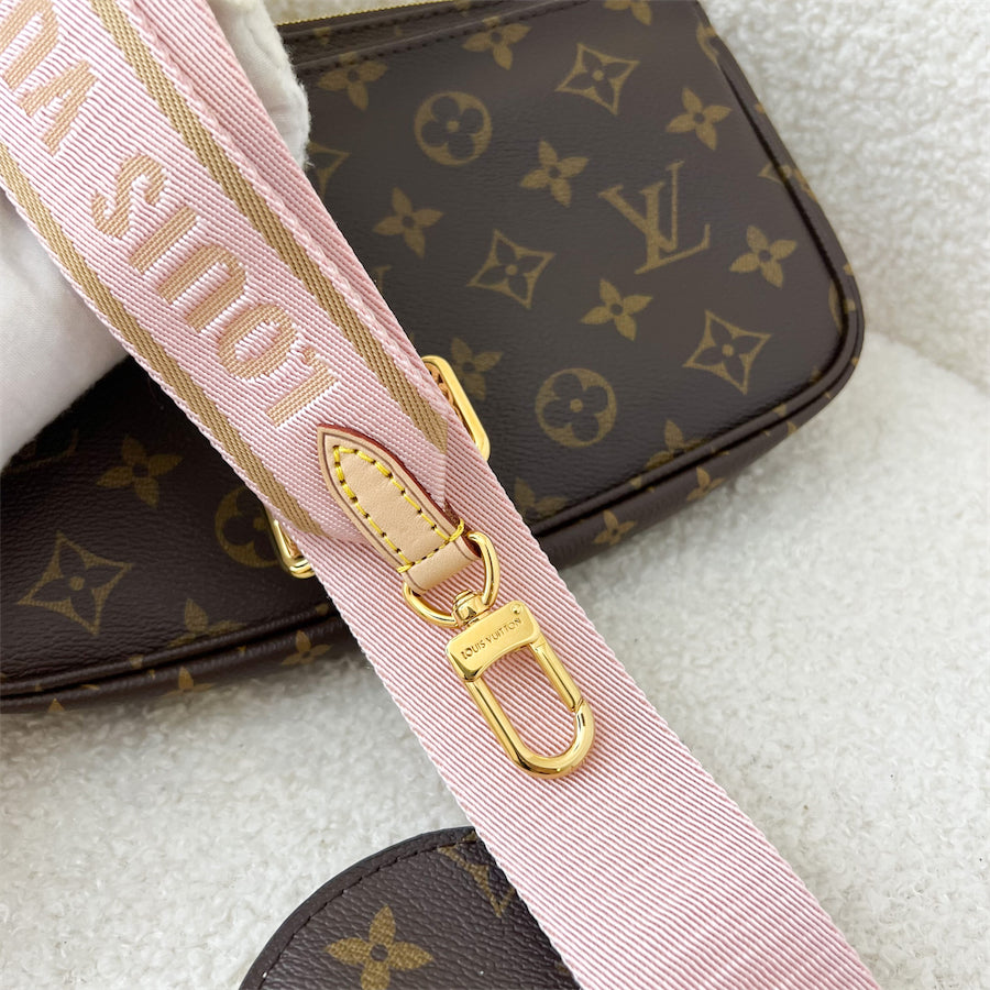 LV Multi Pochette Accessoires MPA in Monogram Canvas, Pink Strap and GHW