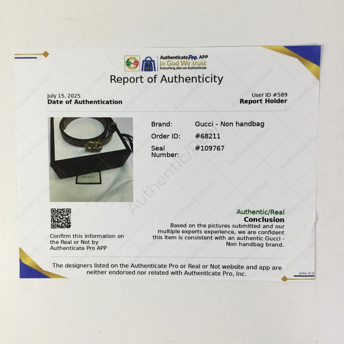 Belt Luxury Designer By Gucci