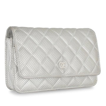 Chanel WOC - Perforated Silver