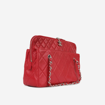 Chanel Zip Messenger - Red Lambskin