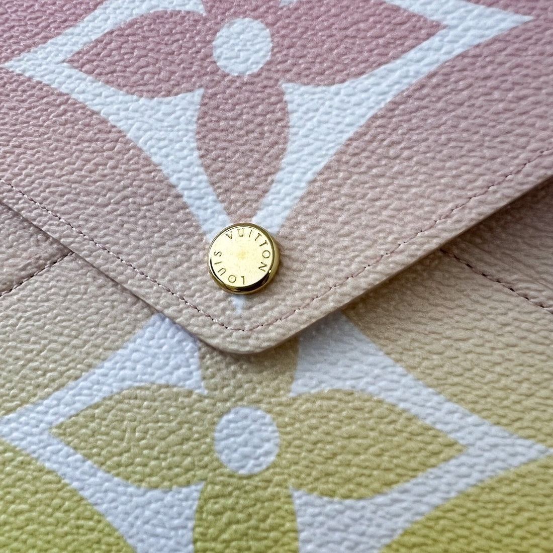 LV Large Kirigami Pochette in Pink / Yellow By the Pool Canvas and GHW