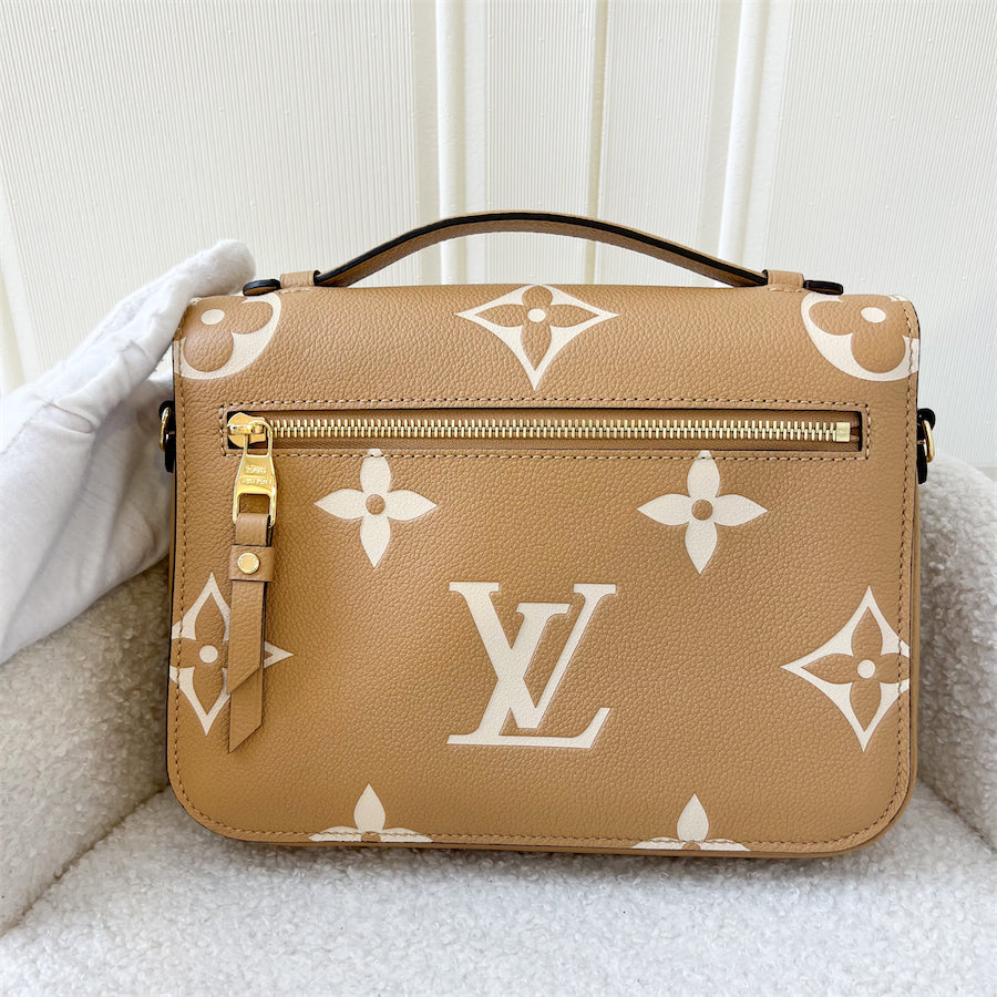 LV Pochette Metis in Arizona Beige / Crème Beige Monogram Empreinte Leather GHW
