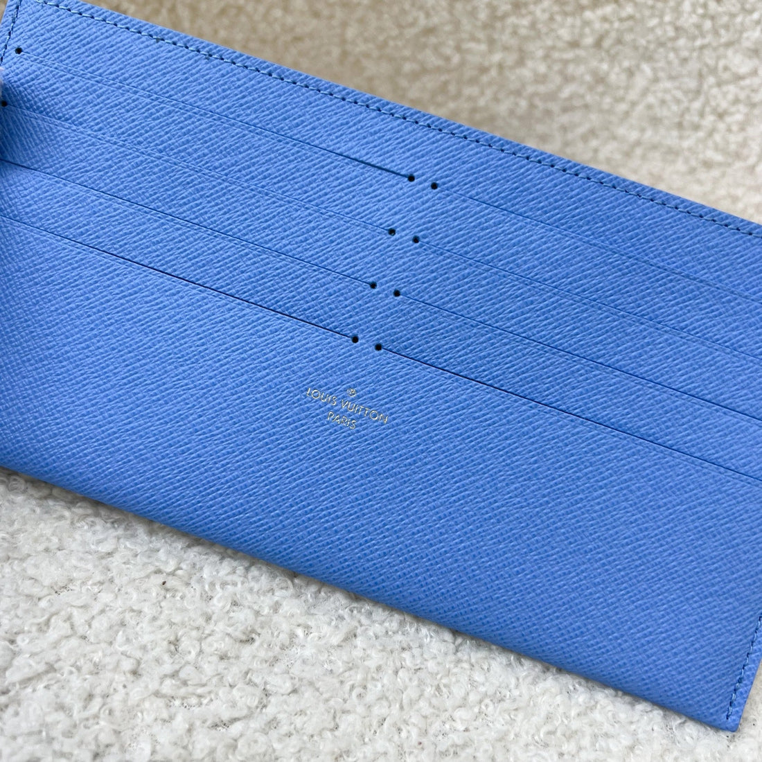 LV Felicie Pochette Card Holder in Blue Leather