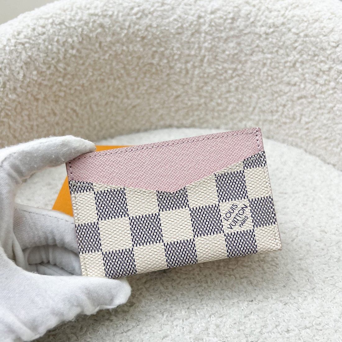 LV Daily Card Holder in Damier Azur Canvas and GHW