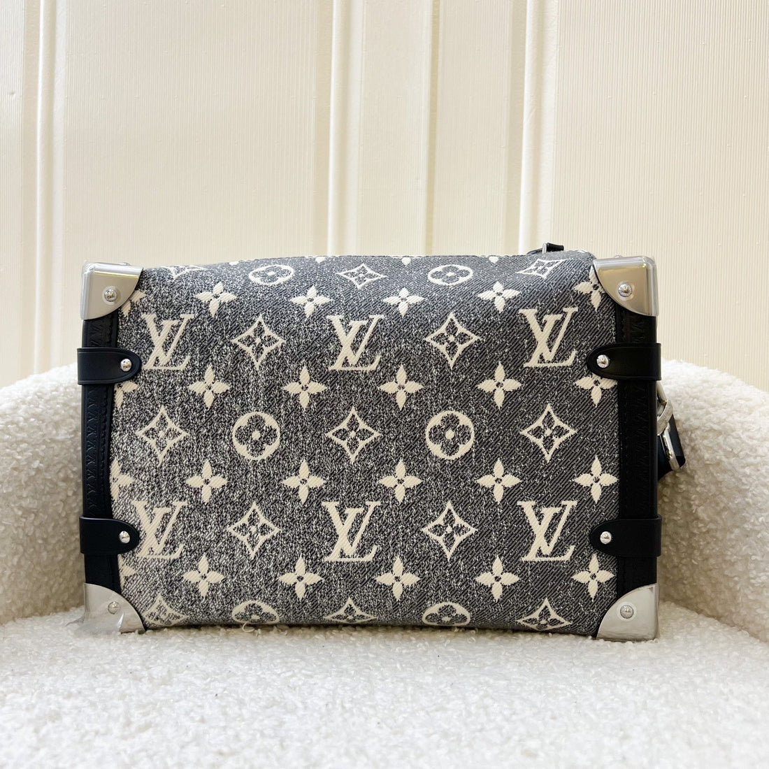 LV Side Trunk Bag in Black / Grey Denim and SHW