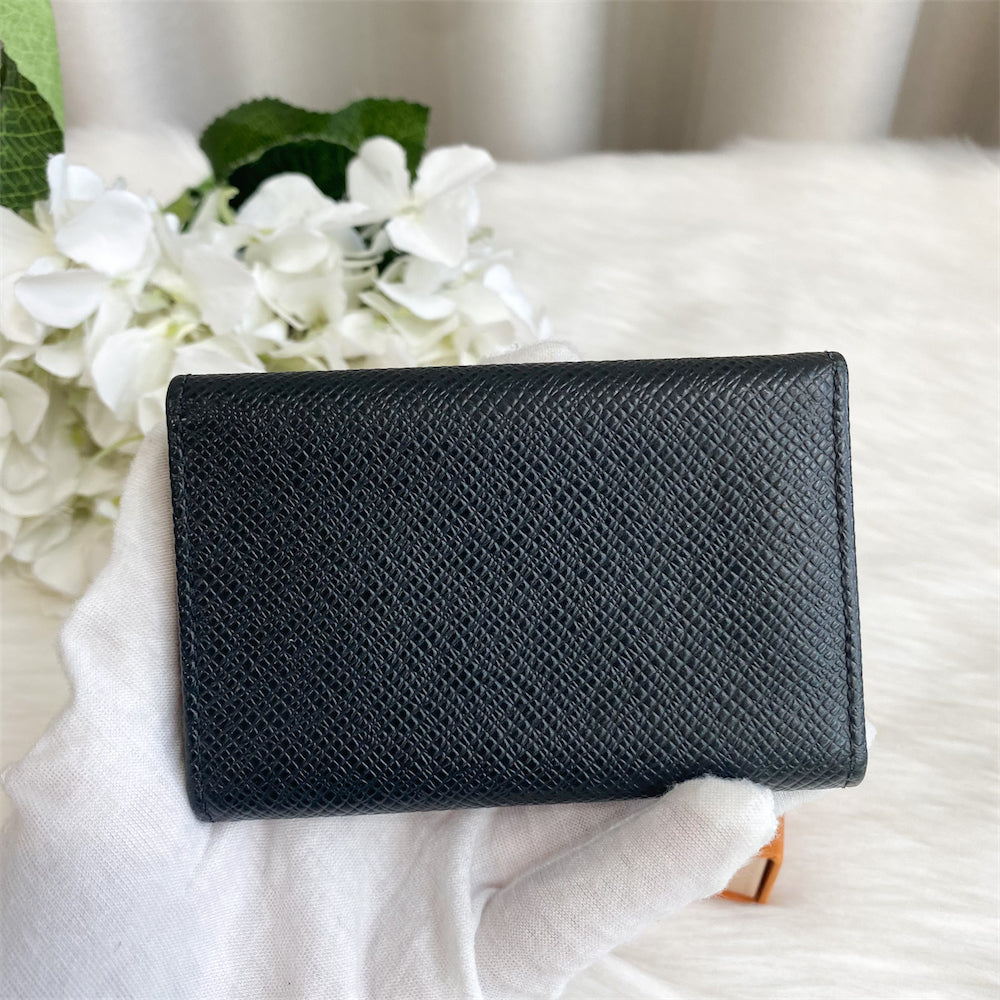 LV Key Holder in Black Taiga Leather SHW
