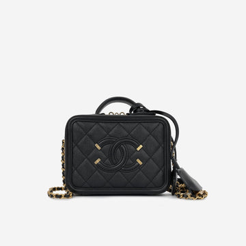 Chanel Chanel - Mini Filigree CC Vanity Case - Black Caviar - 2019