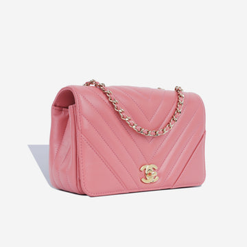 Chanel Mini Chevron Flap - Pink CGHW