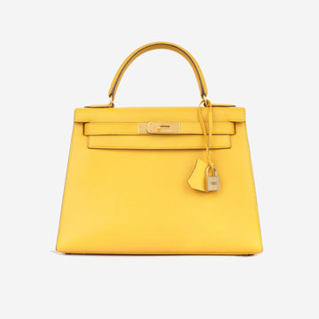 Hermès Hermès - Vintage Kelly 28 - Jaune Ambre Epsom GHW - 1992