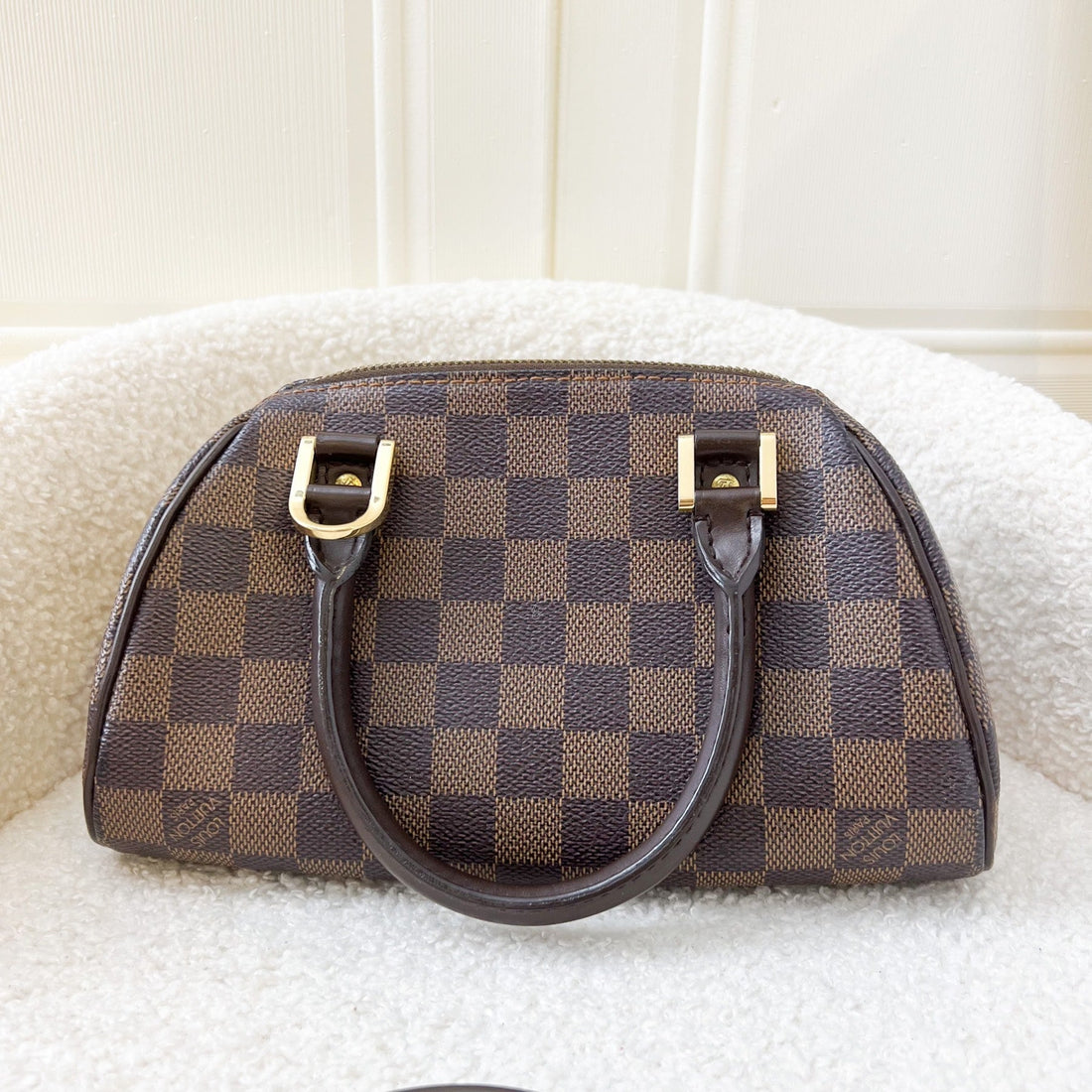 LV Mini Ribera Handbag in Damier Ebene Canvas and GHW