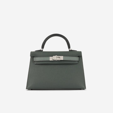 Hermès Mini Kelly - Vert Mangrove / Vert Amande / Noir