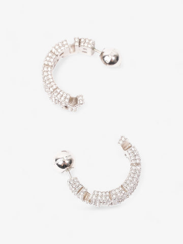Burberry Logo Hoop with Crystals Silver Base Metal