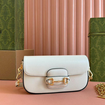VS horsebit 1955 24cm small shoulder bag white calfskin