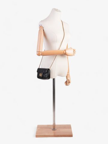 Gucci CS Marmont Black Matelasse Leather Super Mini