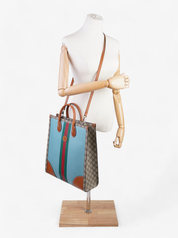 Gucci Interlocking G Web Tote Lunar New Year Limited Edition CS Supreme / Blue / Brown Coated Canvas