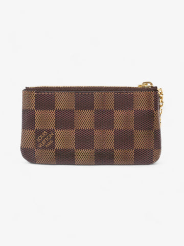 Louis Vuitton Key Pouch Damier Ebene / Gold Coated Canvas