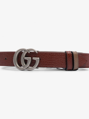 Gucci CS Marmont Reversible Belt Dark Brown  / Greyish Brown Leather 65cm 26"