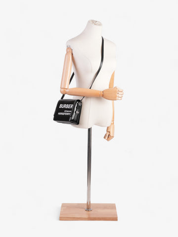 Burberry Horseferry Print Shoulder Bag Black / White Patent Leather
