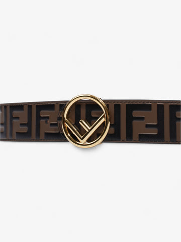 Fendi F is Fendi Belt Black / Brown Leather 85cm / 34"