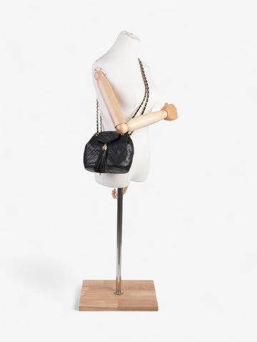 Chanel Classic Flap Tassel Black Lambskin Leather