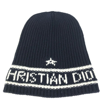 Christian Dior Knit hat 31NOE714IXGH Wool / cashmere Navy logo Women U Used