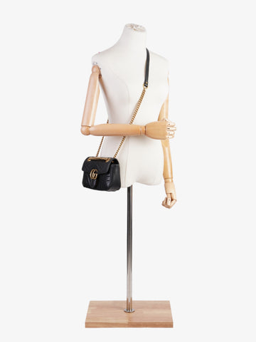 Gucci CS Marmont Black Matelasse Leather Mini